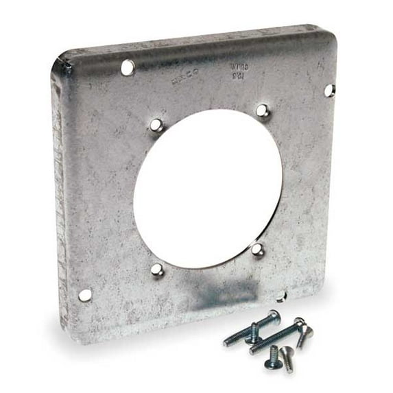 2 PK Raco Electrical Box Cover, Square, 2 Gangs, Galvanized Steel, Single Receptacle