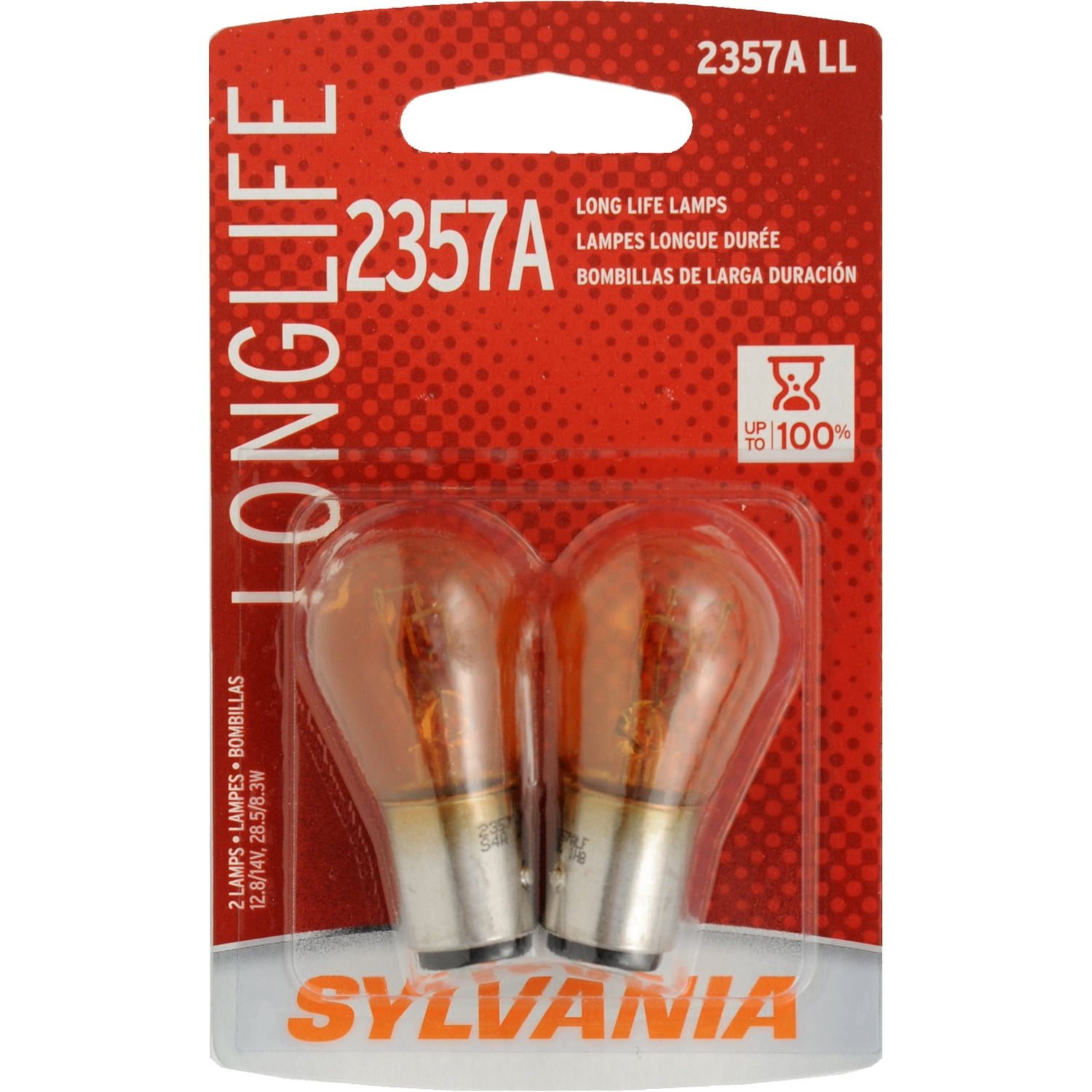 Sylvania 2357A Long Life Automotive Light Bulb, 2 pack, Compatible with Multiple Cars