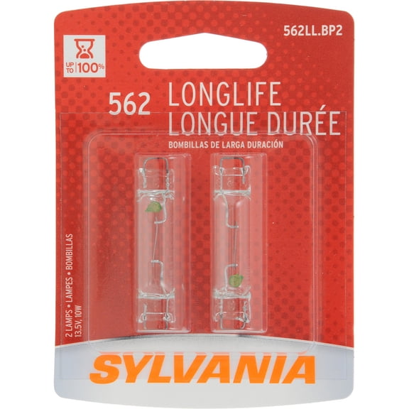 Sylvania 562LL.BP2 Long Life Blister Pack Twin Instrument Panel Light Bulb
