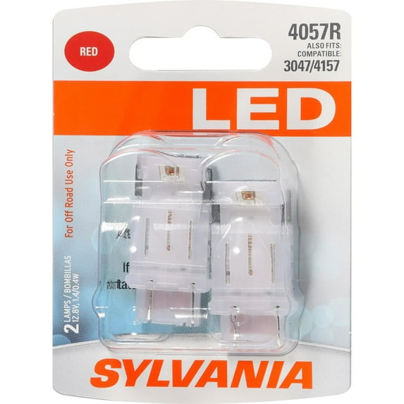 2-PK SYLVANIA 4057 Red LED Automotive Bulb