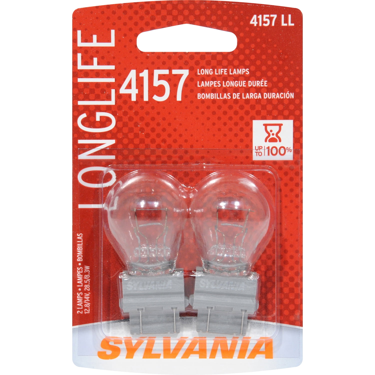 Sylvania 4157 Long Life Automotive Light Bulb, 2 pack, Compatible with Multiple Cars