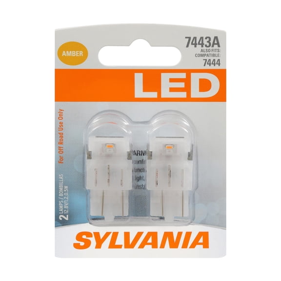 2-PK SYLVANIA 7443A T20 Amber LED Automotive Bulb