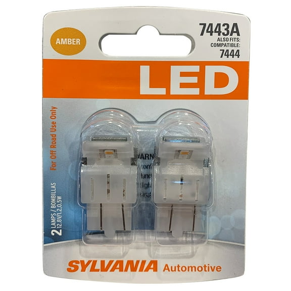 2-PK SYLVANIA 7443A T20 Amber LED Automotive Bulb
