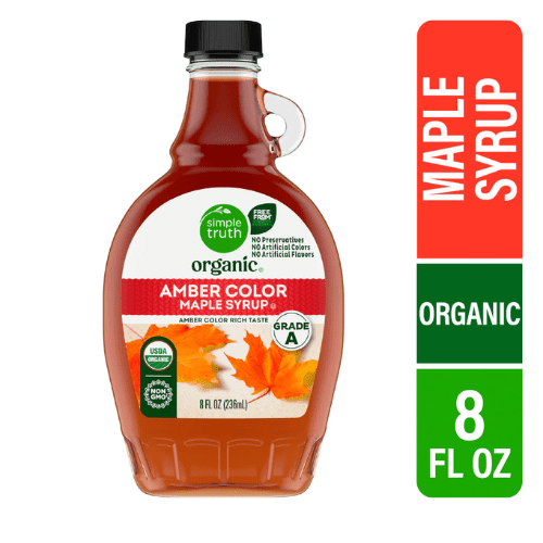 2 PK Simple Truth Organic Grade A Amber Color Maple Syrup