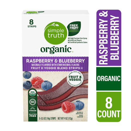2 PK Simple Truth Organic Raspberry & Blueberry Fruit & Veggie Strips