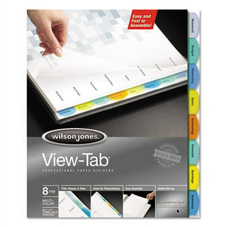 View-Tab Paper Index Dividers, 8-Tab, 11 x 8.5, White, 1 Set View-Tab Paper Index Dividers, 8-Tab, 11 x 8.5, White, 1 Set
