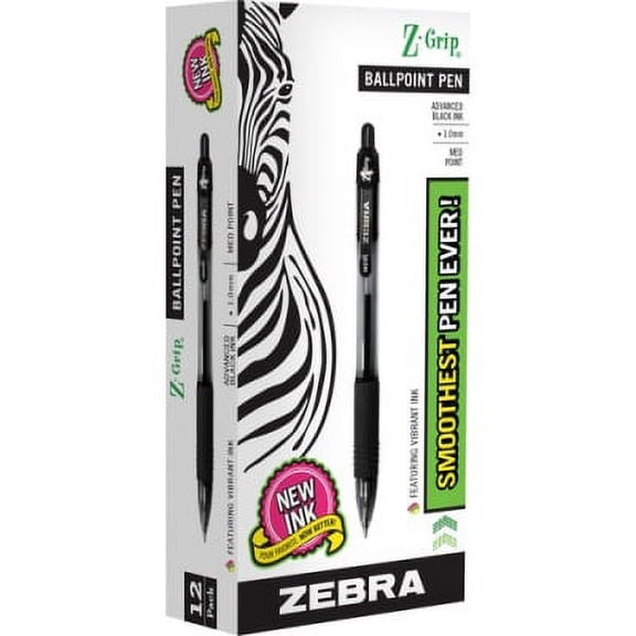 2 PK,Zebra Z-Grip Retractable Ballpoint Pens (22210)