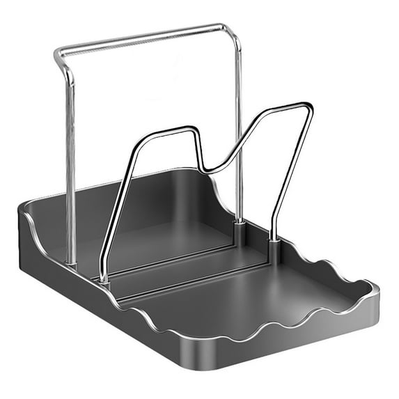 2 PLayers Lid and Spoon Rest for Kitchen Counter, Cooking Ladle/Spatula/Spoon Holder for Stove Top, Utensil Rest with Pot Lid Holder for Countertop, Multifunction Kitchen Gadget Rack
