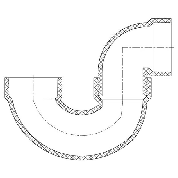 2" PVC/DWV GLUE STYLE P-TRAP, BOX OF 15