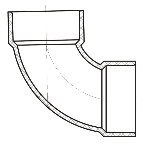 2" PVC/DWV MEDIUM TURN 90-DEGREE ELBOW, BOX OF 50