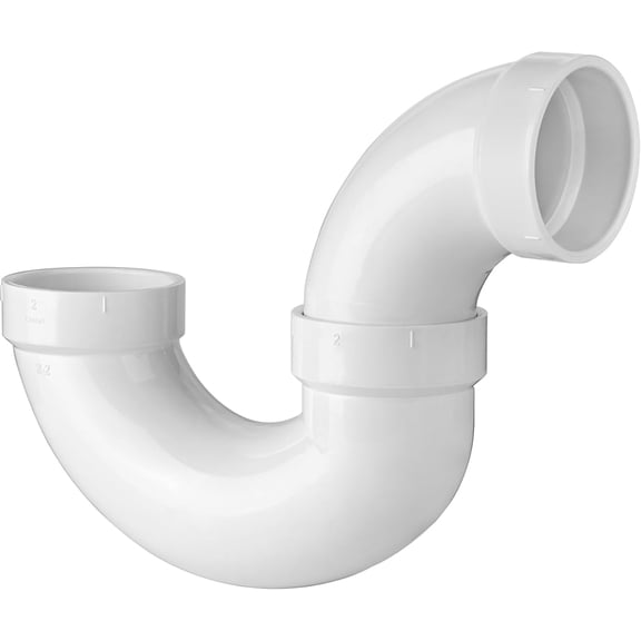 (2" PVC P-Trap, 1 Pack) 2 inch P-Trap With Solvent Weld Joint Schedule 40 White Pipe Fittings Connectors PPT-222(1 PCS)