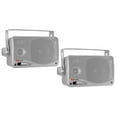 thumbnail image 1 of PYLE PLMR24S - 3.5-Inch 200 Watt 3-Way Weather Proof Mini Box Speaker System (Silver Color), 1 of 6