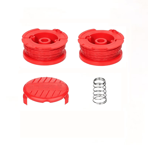 2 Pack 0.080 Inch 20FT Replacement Trimmer Spools String Trimmer Line Compatible with Craftsman Weed Wacker CMZST080/CMZST120SC (2 Spools + 1 Cap + 1 Spring)