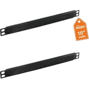 2 Pack 0.5U Cable Management Brush Panel for 10" Server Rack, Rack Mount Cable Organizer for Network Cabinet, Black