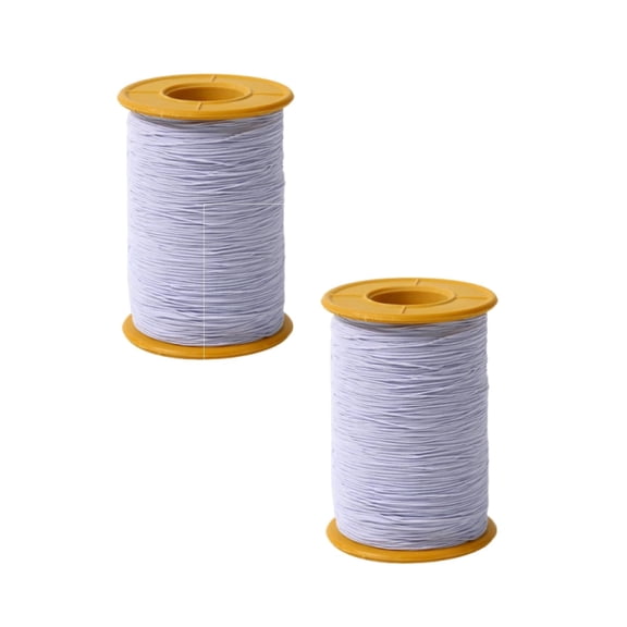 2 Pack 0.5mm Elastic Sewing Thread for Sewing Machine,1100 Yards Black and White Elastic Thread for Smocking, Shirring, Gathering, Stretchy Strings for Bracelets