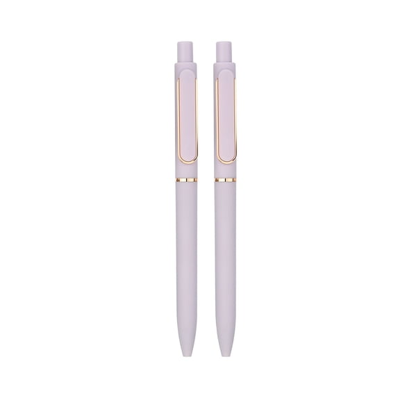 2 Pack 0.5mm Gel Pens for Note Taking, Colored Body Gel Pens Black Ink & No Smear Retractable Cute Pen Fine Point for Journaling Gel Ink Pen Smooth Writing, Home Office Daily Use(Purple,6x1")