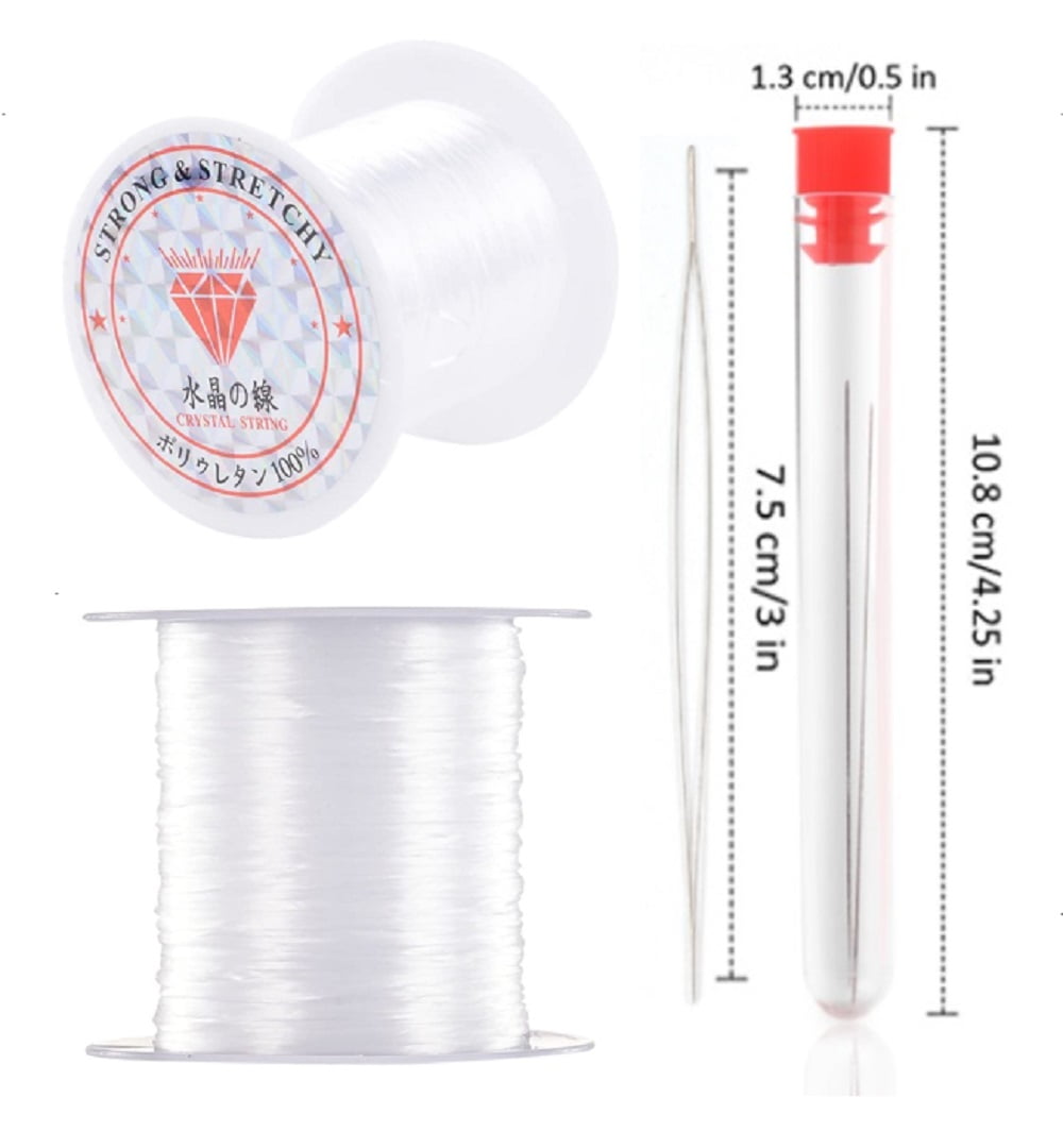 Stretchy String for Bracelets, Elastic String Jewelry , to Fit Small Beads,  Can Use Multiple Layers to Fit Large Beads - Clear, 1.5mm 55m 