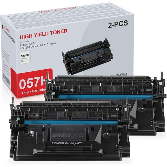 2 Pack 057H 057 High-Yield Black Toner Cartridge : 057 057H Toner Replacement for Canon ImageCLASS MF445dw MF448dw MF449dw LBP227dw Printer