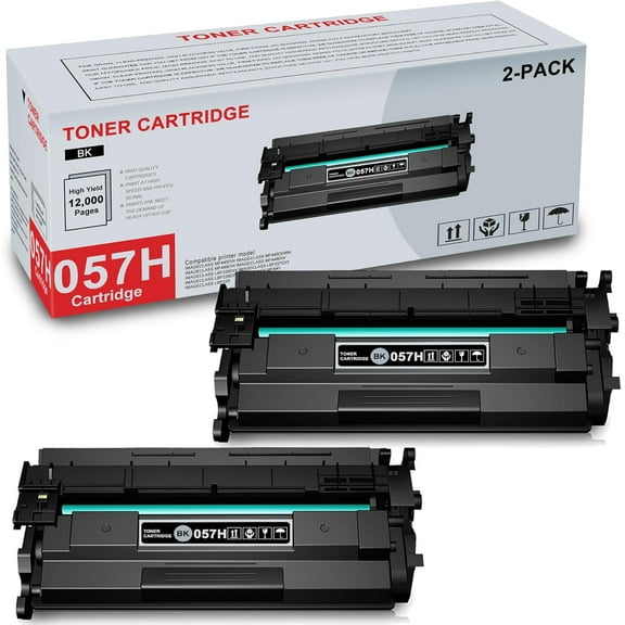 2-Pack 057H 3010C001 Black Toner Cartridge High Yield Compatible CRG057H 057H Replacement for Canon MF445dw MF445dwbn MF448dw MF449dw LBP226dw LBP227dw LBP228dw MF440 LBP220 Printer