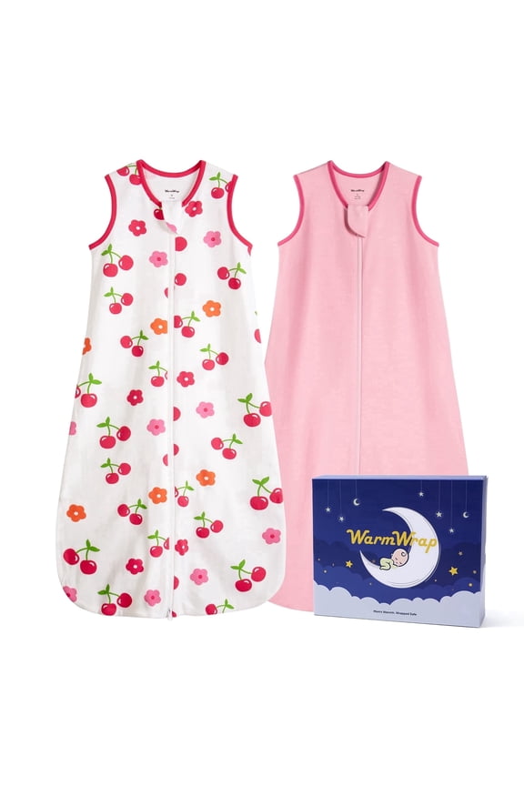 2 Pack-1.0 Tog All-season-use Baby Sleep Sack 6-12 Months 100% Cotton Soft Breathable Sleeping Bag 2-Way Zipper Wearable Blanket Toddler Sleep Sack