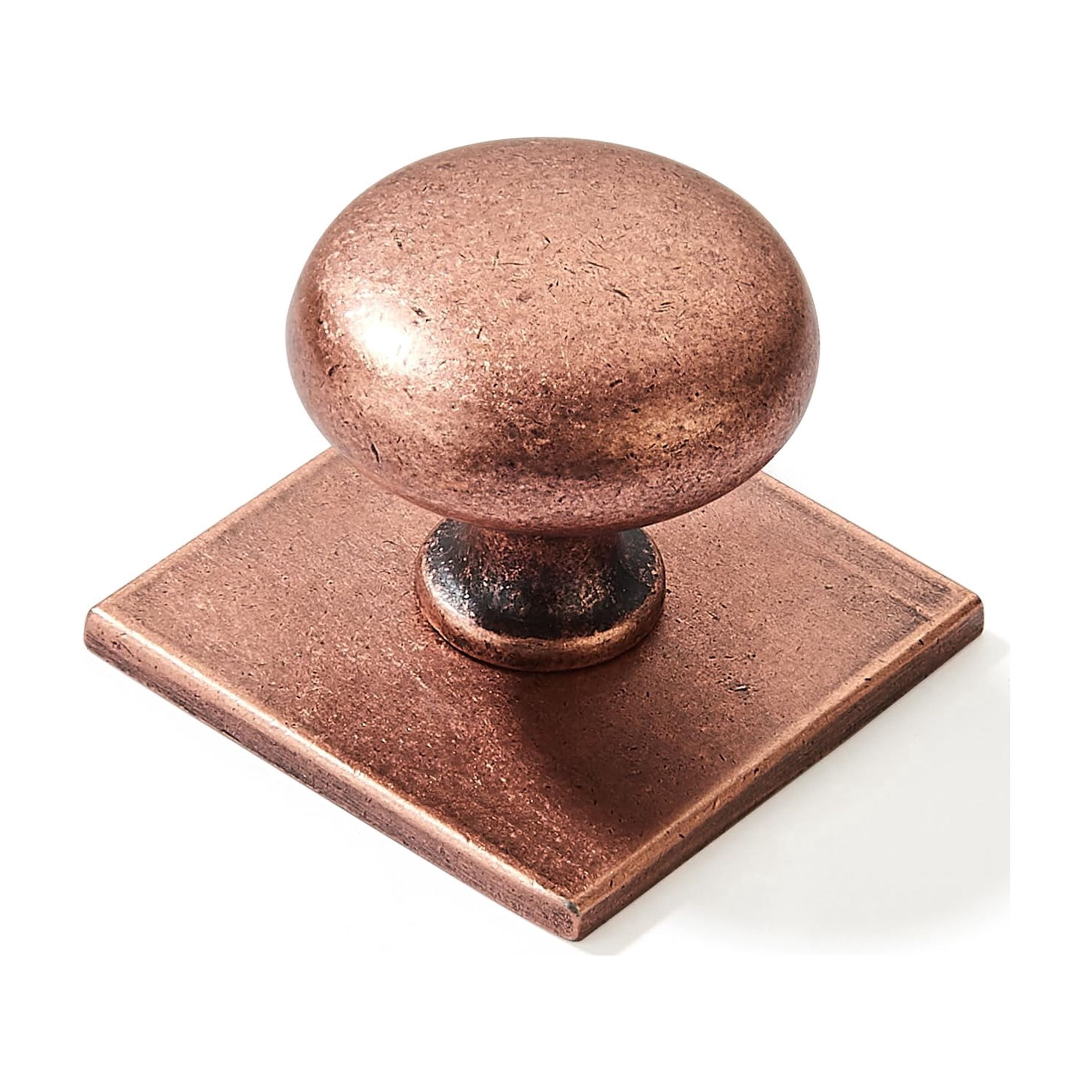2 Pack 1-1/2 Inch Diameter Antique Brass Cabinet knobs with Backplate,Vintage Backplate for Cabinet knobs and Drawer knobs, Bi-Fold Door Knobs