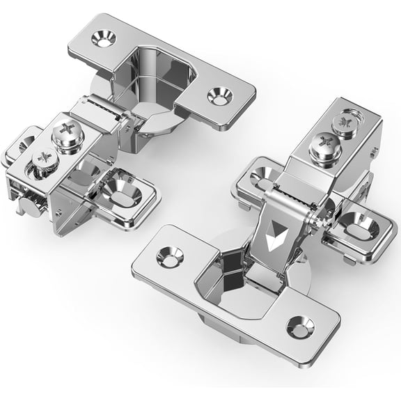 2 Pack 1/2" Overlay Soft Close Face Frame ＆ Frameless Hinges, Stainless Steel Quiet 3D Concealed for Kitchen Door, 105° Slow Smooth Hardware Replacement, Self Closing Hidden, Satin Nickel