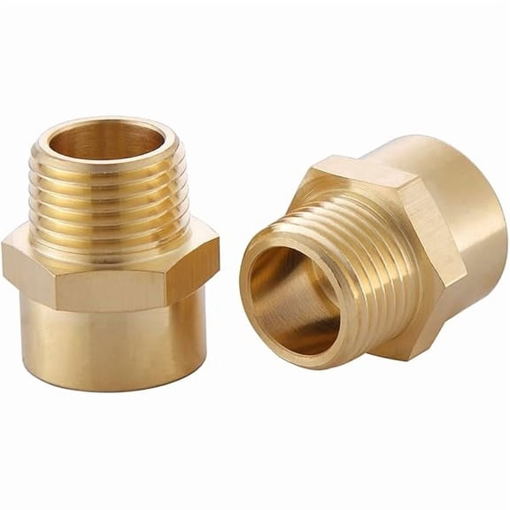 2 Pack 1/2" G (BSP) Female Thread to US 1/2" NPT Male Thread Pipe Fitting,Brass Pipe Fitting Adapter,G to NPT Adapter 1/2 Inch Durable Pipe Tube Fitting Adapter Connector for Plumbing Industrial