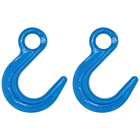 2 Pack 1/2" G100 Eye Foundry Hook for Lifting & Rigging | 15,000 LBS WLL | 60,000 LBS Break Strength | Fits G100 1/2" Chains Wire Ropes Slings | Blue Alloy Steel