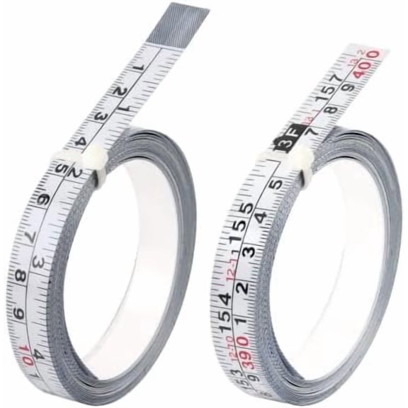 2 Pack 1/2-Inch Steel Self-Adhesive Measuring Tape, 157in/400cm, -Metric Scale, Left-Right Reading Stick- Ruler for Workbench Table Drafting Table