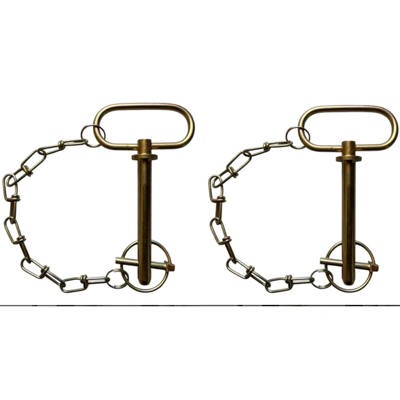 2-Pack 1/2 Inch Trailer Hitch Pins, Compatible with Lawn Mower Tractor Trailer Attachments, Hairpin Clip Lock Pin Set