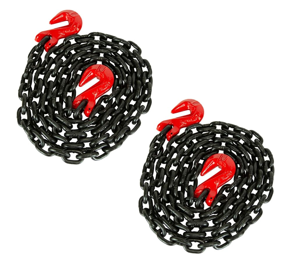 (2 Pack) 1/2 Inch x 10 FT G80 Transport Binder Chain with Clevis Grab