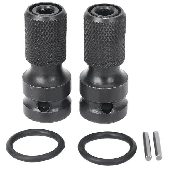 2 Pack 1/2 Square Drive to 1/4 Hex Shank Socket Adapter Quick Release Chuck Converter xc8377