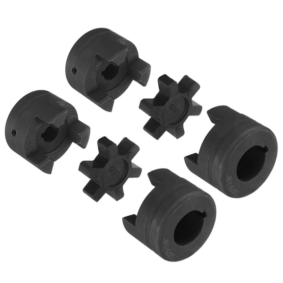 2 Pack 1/2" to 7/8" L075 Flexible 3-Piece L-Jaw Coupling Coupler Set & Buna-N NBR Rubber Spider for Log Splitter Hybrid Equipment