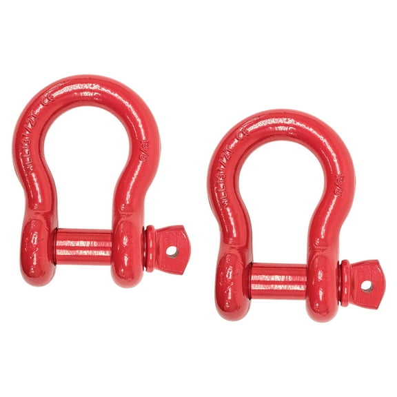 (2 Pack) 1-3/8" Anchor Shackle Forged Carbon Steel w/ Alloy Screw Pin Load Limit # 13.5 Tons (27,000 lbs) | Double Rust Protection Heavy Duty D Ring Shackle for Towing, Rigging & Vehicle Recovery