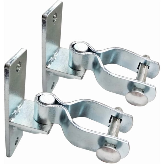 2 Pack 1-3/8 Inch Wall Mount Gate Hinge Metal Hinges Fence Post Chain Link Frame Outdoor Hardware (Screws Included)
