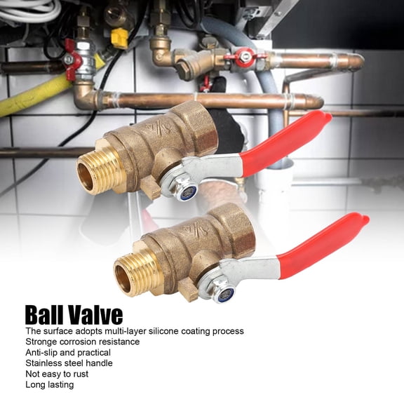 2-Pack 1/4 Inch Cast Copper Ball Valve with Stainless Steel Handle for Air Compressor - Multi-Layer Silicone Coated Corrosion Resistant Pneumatic Accessory 2Pcs silicone