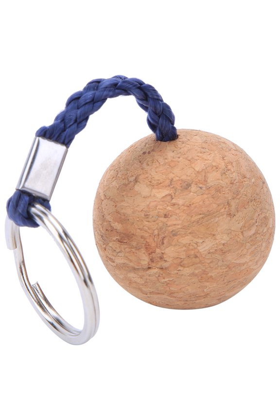 2-Pack 1.4 Inch Cork Floating Keychain with Stainless Steel Ring for Kayaking Boating Water Sports 2Pcs