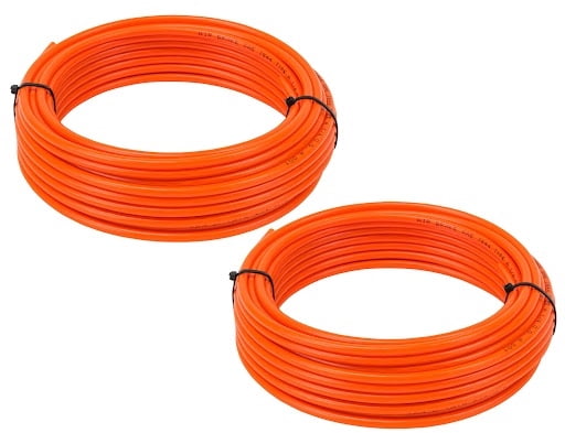 (2 Pack) 1/4" OD x 100' Orange SAE J844 Nylon Air Brake Tubing DOT Approved | Pneumatic Nylon Air Line Hose for Air Brake System