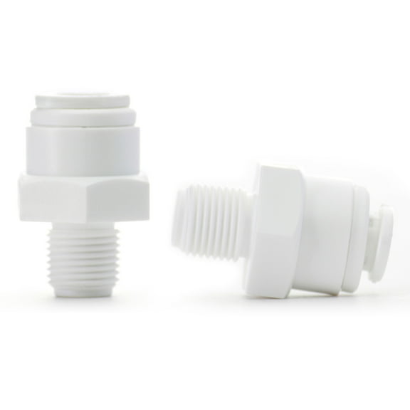 2 Pack 1/4" Quick Connect x 1/4" NPT Fittings for Reverse Osmosis Filter Systems