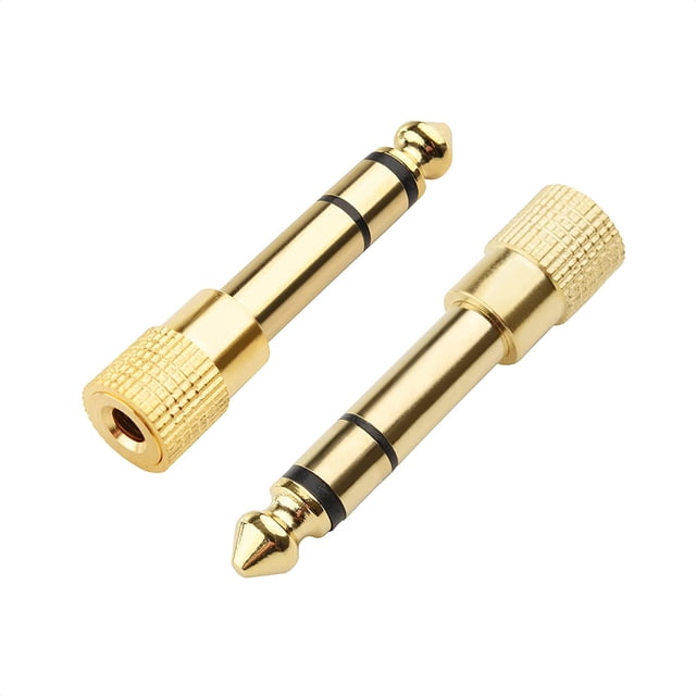 2Pack 1/4 to 1/8 Headphone Adapter (3.5mm to 1/4 Adapter, 6.35mm to 3