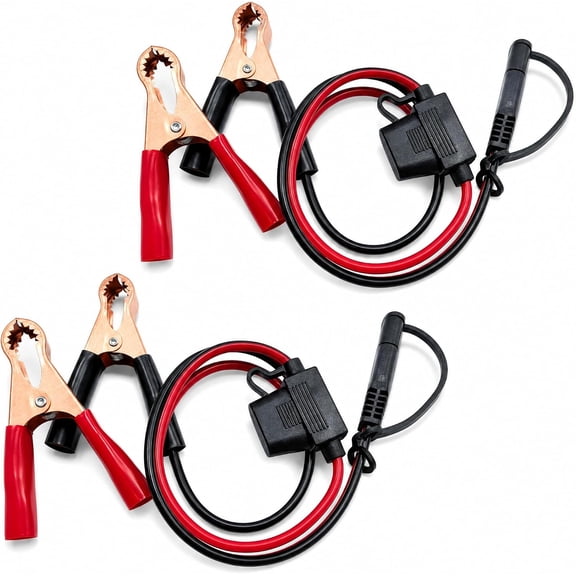 2 Pack 1.5FT SAE to Alligator Clip Cable, 12V 16AWG Battery Quick Disconnect Extension Cord for Car Battery Chargers Solar Panels Motorcycles ATVs Trickle Chargers