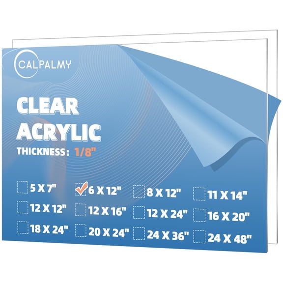 (2 Pack) 1/8" Thick Clear Acrylic Sheets - 12" x 16" Pre-Cut Plexiglass Sheets for Craft Projects, Signs, Display Cases, Sneeze Guard and More - Cut with Engraver, Power Saw or Hand Tools