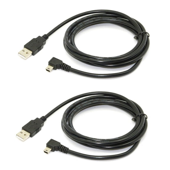 2-Pack 1.8m USB 2.0 A Male to USB B 5-Pin Left Angled Cable, Black, U2-057-LE