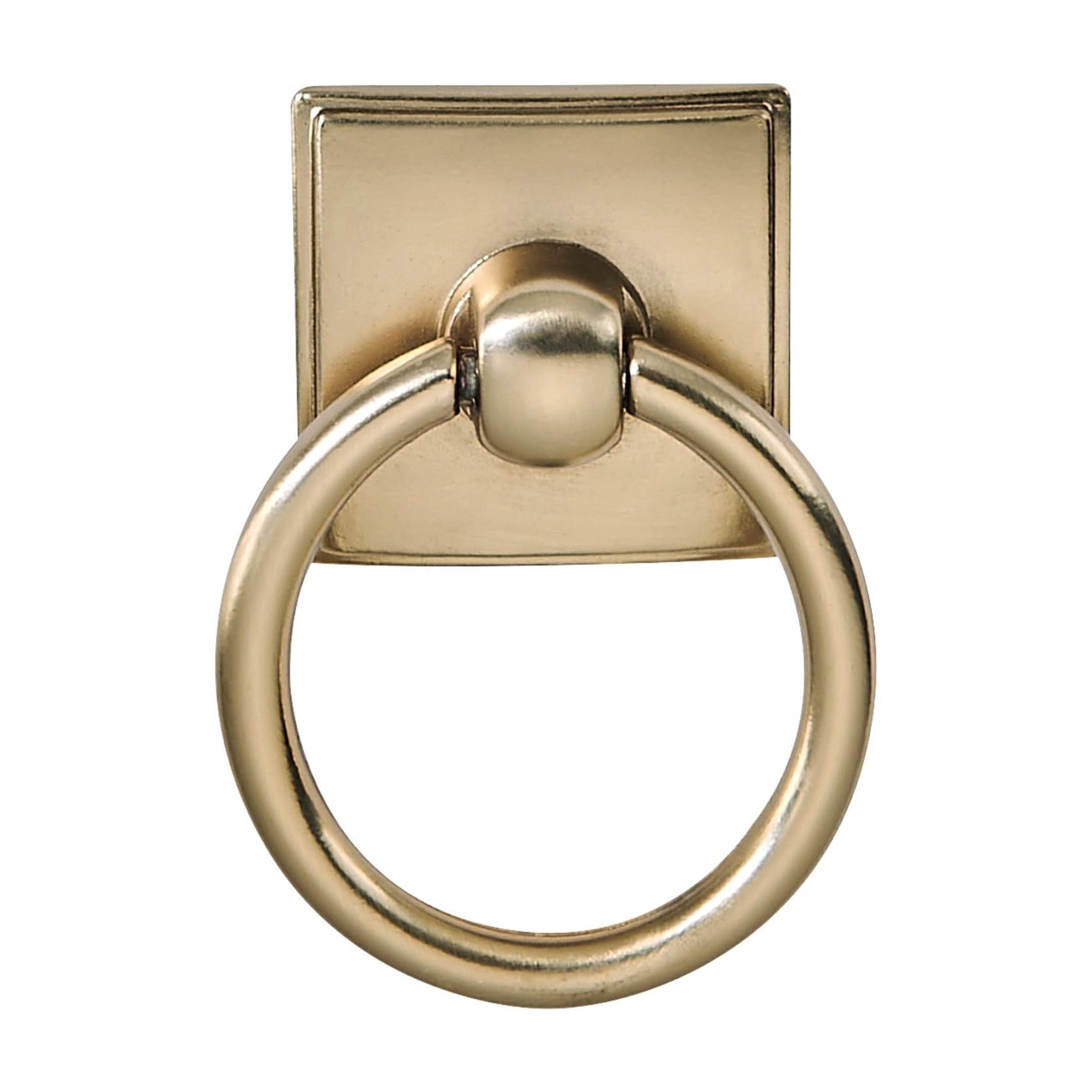 2-Pack 1.9 Inch Ring Cabinet Knobs - Vintage Antique Brass Backplate for Drawer knobs for Dresser, Kitchen Cabinets - Durable Zinc Alloy Hardware.