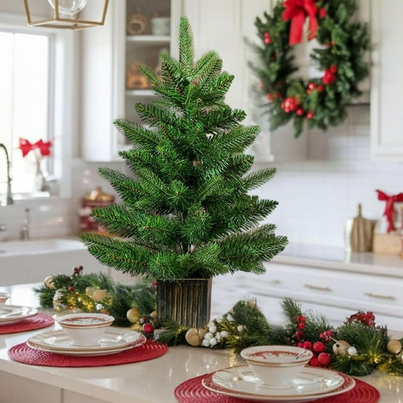 2 Pack 1.97FT Artificial Topiary Tree Real Touch Norfolk Pine Tree, UV Resistant Artificial Pine Outdoor Plants for Front Porch Decor, Fake Greenery Outdoor Plants Realistic Faux Indoor Tree