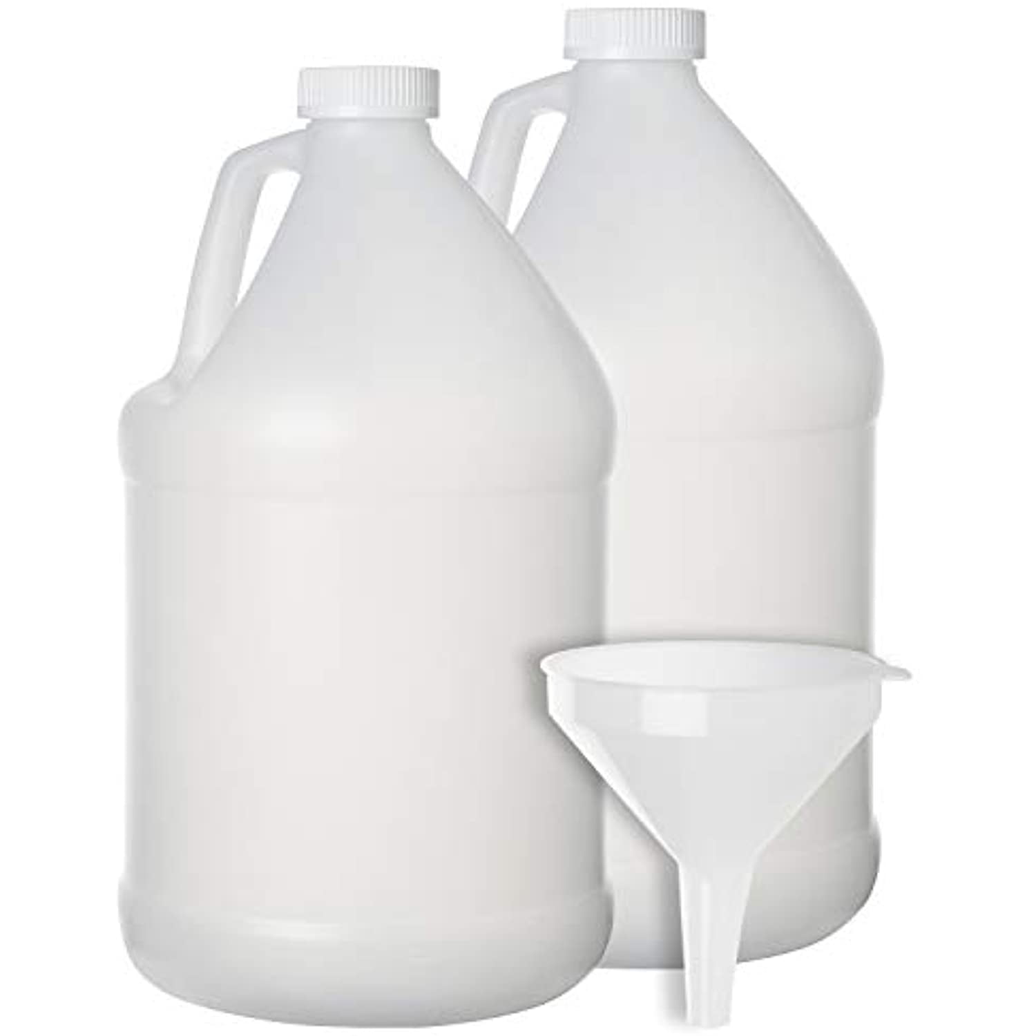 2 Pack - 1 Gallon Plastic Bottle - Large Empty Jug Style Container with Child Resistant Airtight Lids - for Home and Commercial Use - Food Safe BPA Free