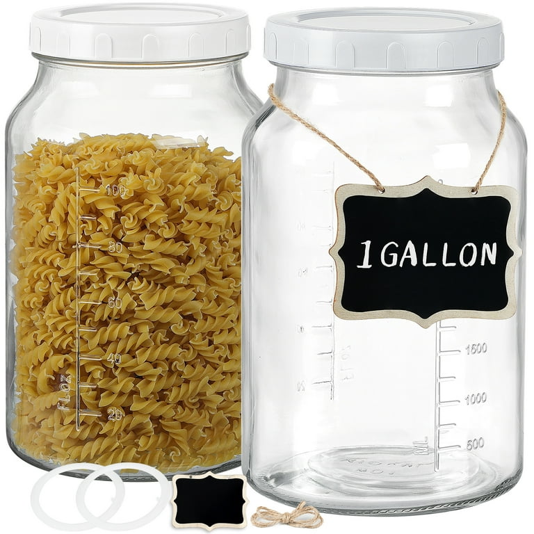 2 Pack 1 Gallon Syntic Glass Food Storage Containers with Lids 