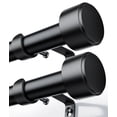 thumbnail image 1 of 2 Pack Heavy Duty Adjustable Curtain Rods for Windows, 1-Inch Diameter Matte Black Curtain Rod, 32-120 Inches, 1 of 7