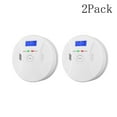 2 Pack 2 in 1 LCD Display Carbon Monoxide & Smoke Combo Detector
