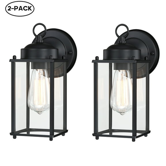 2 Pack 1-Light 11"in Outdoor Wall Light with Matte Black Finish